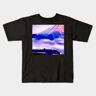 A Blue Journey Through Mountain Vistas Kids T-Shirt